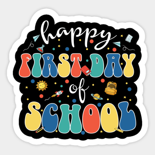 Back To School Teacher Student Happy First Day Of School Kid Sticker